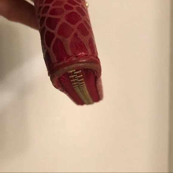 Michael kors red snakeskin embossed leather wallet - Picture 2 of 11